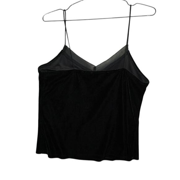 Forever 21 Contemporary Black Velvet Cami Tank Top Spaghetti Strap Size Small - Picture 3 of 3